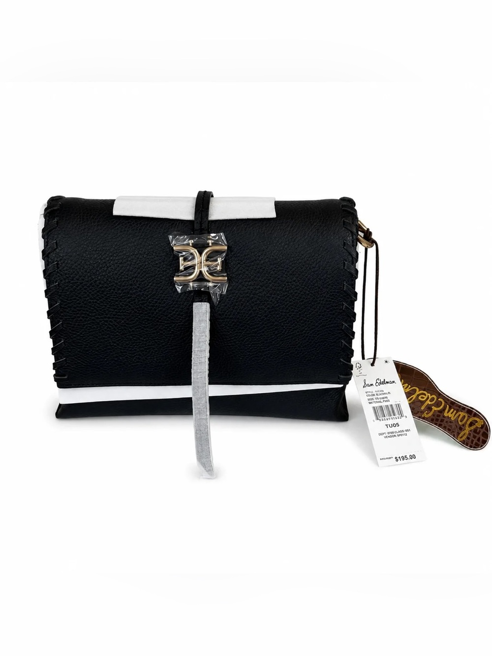 Sam Edelman Black Sylvia Fold Over Crossbody Bag